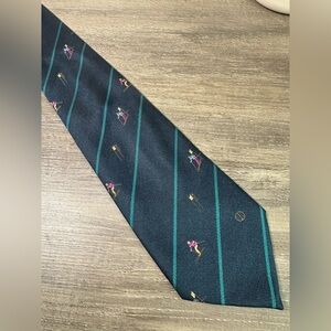 DUNHILL Ski Slopes Silk Tie Vintage EUC